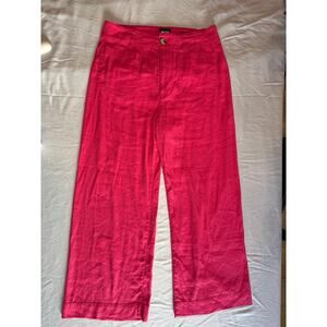 Hot Pink Linen Blend Wide Leg Maeve The Collette Pants Size 29